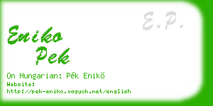 eniko pek business card
